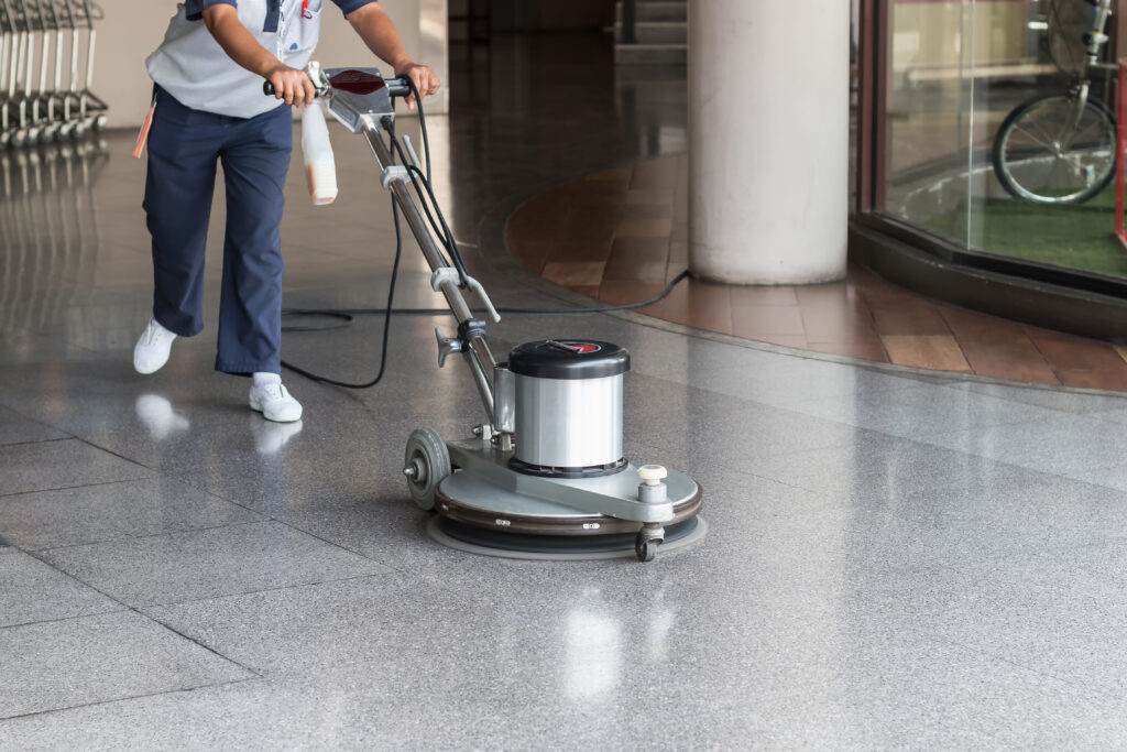 Professional cleaning commercial floors